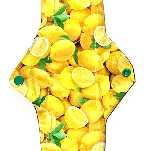 Six Heavy Plus Menstrual Pads in Fruits Ptint, Made in Canada Cloth Pad Set. - Picture 4 of 8